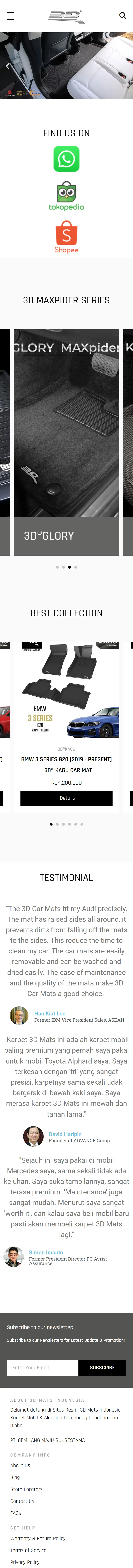 Tampilan beranda 3D Mats Indonesia